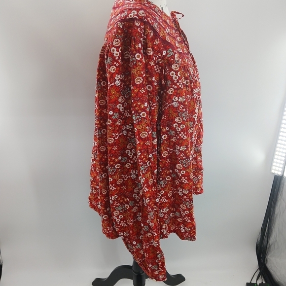 Universal Thread Floral Blouse Womens Boho Cottagecore Peasant Tie Front 2XL - Picture 4 of 8